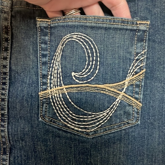 Cabela's Casuals size 8 Average Medium Wash Above-the-knee Stretchy Denim Skirt - Picture 8 of 13